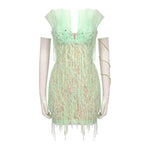 Load image into Gallery viewer, WAPI GREEN MINI DRESS WITH GLOVES
