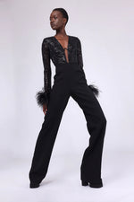 Load image into Gallery viewer, YVONNE BLACK SEQUINS JUMPSUIT
