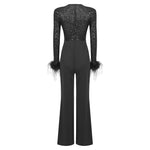 Load image into Gallery viewer, YVONNE BLACK SEQUINS JUMPSUIT
