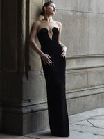 Load image into Gallery viewer, YABETY BLACK LONG DRESS
