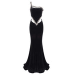 Load image into Gallery viewer, YPOEX BLACK VELVET MAXI DRESS
