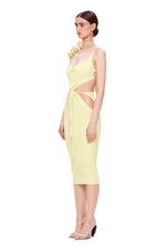 Load image into Gallery viewer, ASOYU YELLOW MIDI DRESS
