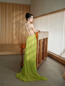 YOPI GREEN LONG DRESS