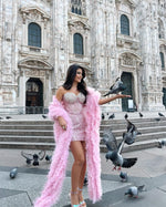 Load image into Gallery viewer, YCENZO PINK MINI DRESS WITH SHAWL
