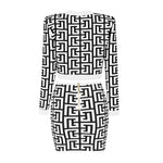 Load image into Gallery viewer, ABIAN BLACK AND WHITE JACQUARD THREE PIECE SET
