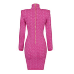 Load image into Gallery viewer, ARIA HOT PINK JACQUARD MINI DRESS
