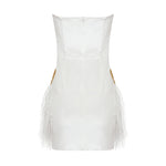 Load image into Gallery viewer, SELENA WHITE STRAPLESS MINI DRESS

