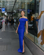 Load image into Gallery viewer, WTAO BLUE LONG DRESS
