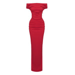 Load image into Gallery viewer, WTAO RED LONG DRESS
