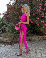 Load image into Gallery viewer, UYI HOT PINK LONG DRESS
