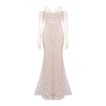 Charger l&#39;image dans la galerie, WSTHER BEIGE MAXI DRESS WITH GLOVES
