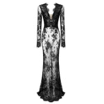 Load image into Gallery viewer, LPRIA BLACK MESH MAXI DRESS
