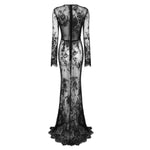 Load image into Gallery viewer, LPRIA BLACK MESH MAXI DRESS
