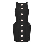 Cargar imagen en el visor de la galería, ASIST BLACK ELEGANT BANDAGE STRETCHY MINI DRESS
