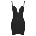 Carregar imagem no visualizador da galeria, ADELOR BLAK DEEP V SLIM  MINI DRESS
