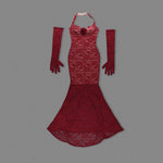 Carregar imagem no visualizador da galeria, CAMMLIA BURGUNDY MERMAID MAXI DRESS

