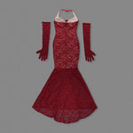 Carregar imagem no visualizador da galeria, CAMMLIA BURGUNDY MERMAID MAXI DRESS
