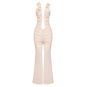 VIOLA DEEP V MESH JUMPSUIT