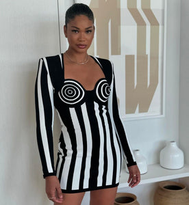 JANET STRIPED MINI DRESS