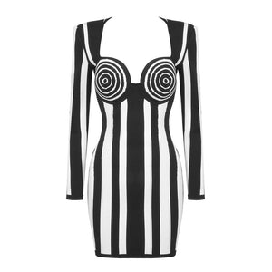 JANET STRIPED MINI DRESS