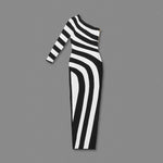 Load image into Gallery viewer, ELSA JACQUARD ONE SLEEVE LONG DRESS
