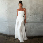 Cargar imagen en el visor de la galería, LILI WHITE STRAPLESS LONG DRESS
