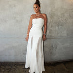 Cargar imagen en el visor de la galería, LILI WHITE STRAPLESS LONG DRESS
