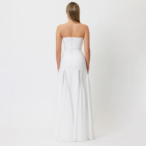 LILI WHITE STRAPLESS LONG DRESS
