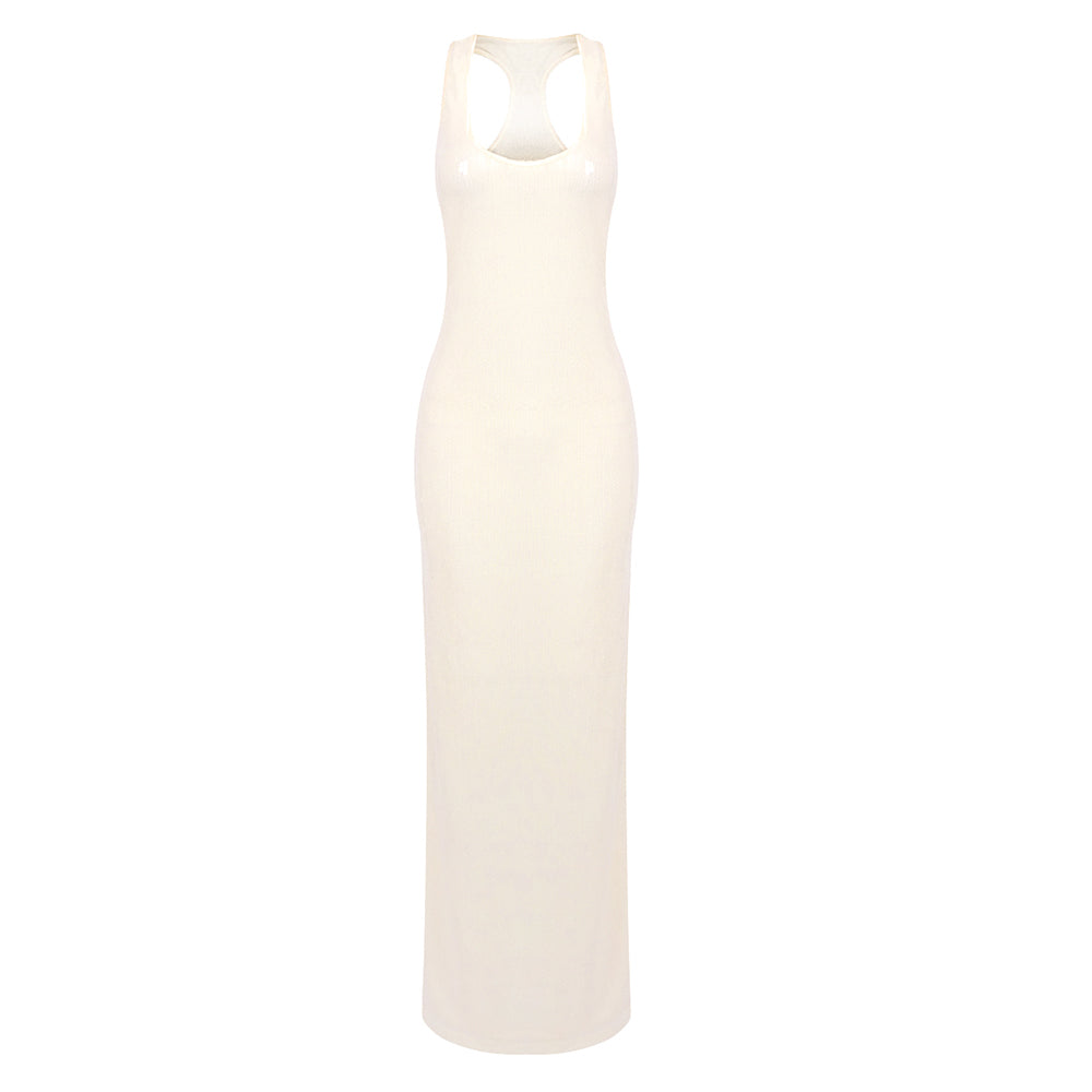 JENNY SEQUIN SLEEVELESS LONG DRESS