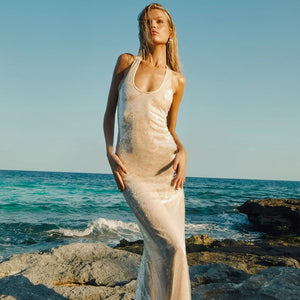 JENNY SEQUIN SLEEVELESS LONG DRESS