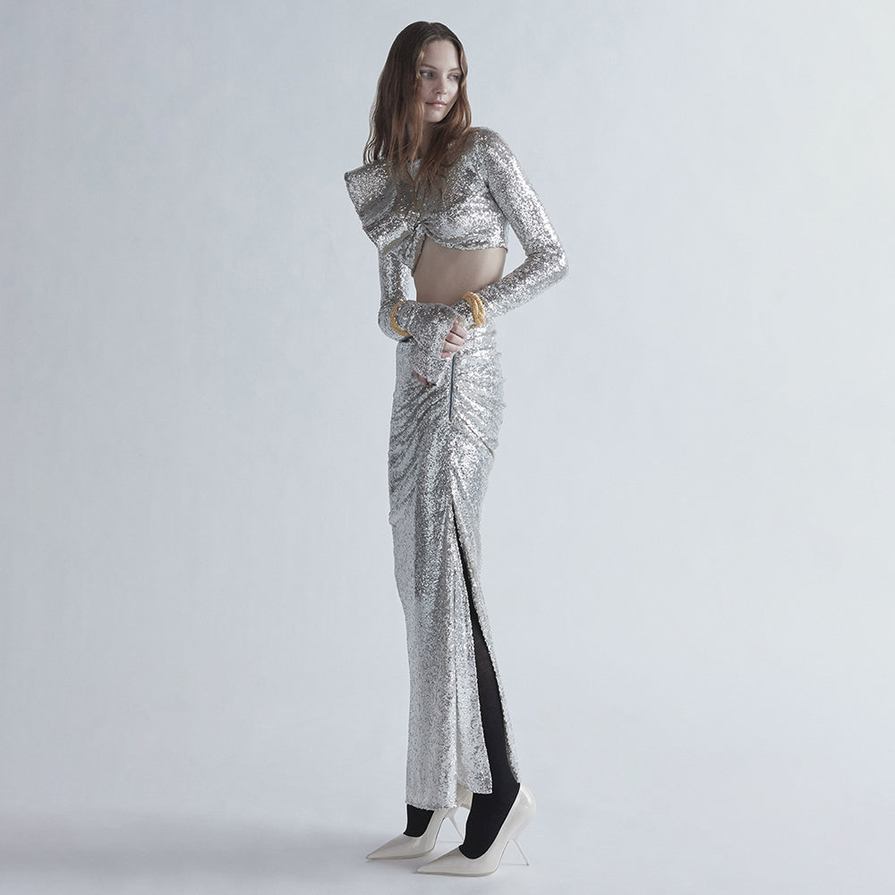 AMMY SEQUIN TEO-PIECES DRESS SET