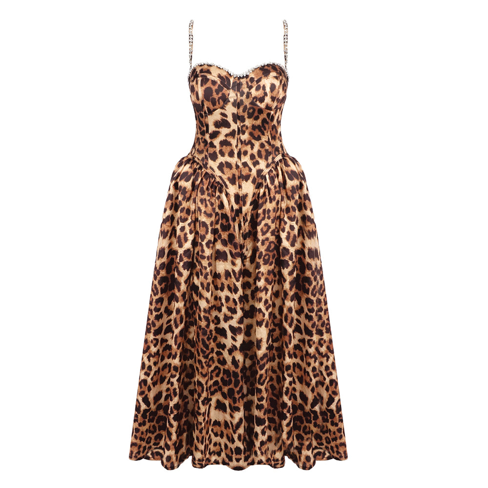 EMMA LEOPARD PRINT SLIP DRESS