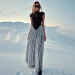 Charger l&#39;image dans la galerie, SUSAN TASSEL MESH TWO-PIECES SET LONG DRESS
