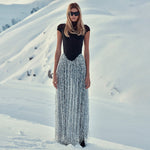Charger l&#39;image dans la galerie, SUSAN TASSEL MESH TWO-PIECES SET LONG DRESS
