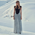 Charger l&#39;image dans la galerie, SUSAN TASSEL MESH TWO-PIECES SET LONG DRESS
