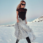 Charger l&#39;image dans la galerie, SUSAN TASSEL MESH TWO-PIECES SET LONG DRESS
