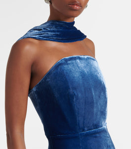 CRISTINA BLUE SLEEVELESS LONG DRESS