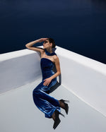 Carregar imagem no visualizador da galeria, CRISTINA BLUE SLEEVELESS LONG DRESS
