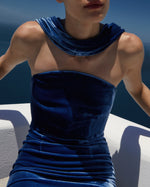 Carregar imagem no visualizador da galeria, CRISTINA BLUE SLEEVELESS LONG DRESS
