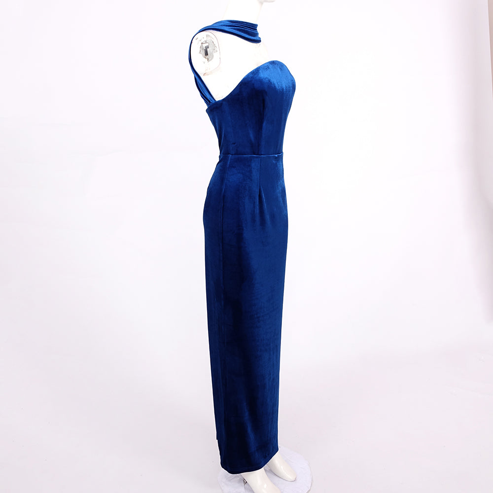 CRISTINA BLUE SLEEVELESS LONG DRESS
