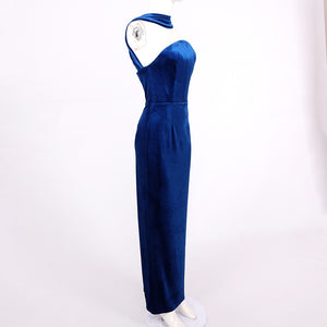 CRISTINA BLUE SLEEVELESS LONG DRESS