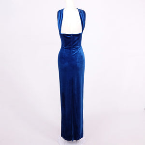 CRISTINA BLUE SLEEVELESS LONG DRESS