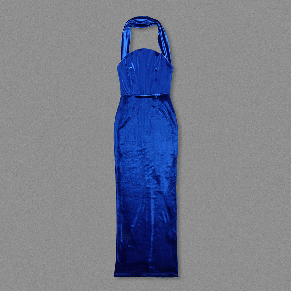 CRISTINA BLUE SLEEVELESS LONG DRESS