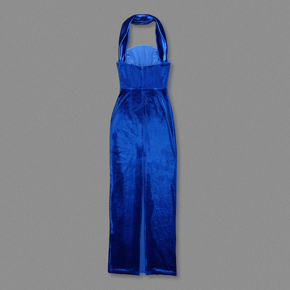 CRISTINA BLUE SLEEVELESS LONG DRESS