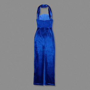 CRISTINA BLUE SLEEVELESS LONG DRESS