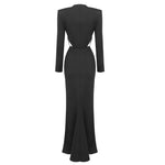 Load image into Gallery viewer, OERIO BLACK LONG DRESS
