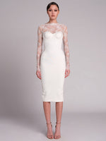 Load image into Gallery viewer, PPKA WHITE MIDI DRESS
