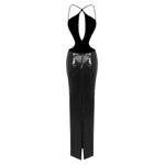 Carregar imagem no visualizador da galeria, PUEASE BLACK SEQUINS LONG DRESS

