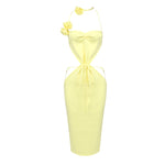 Load image into Gallery viewer, ASOYU YELLOW MIDI DRESS
