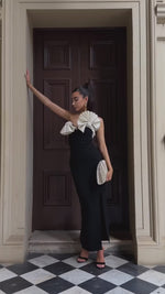 Load and play video in Gallery viewer, PAOLAA BLACK MIDI DRESS

